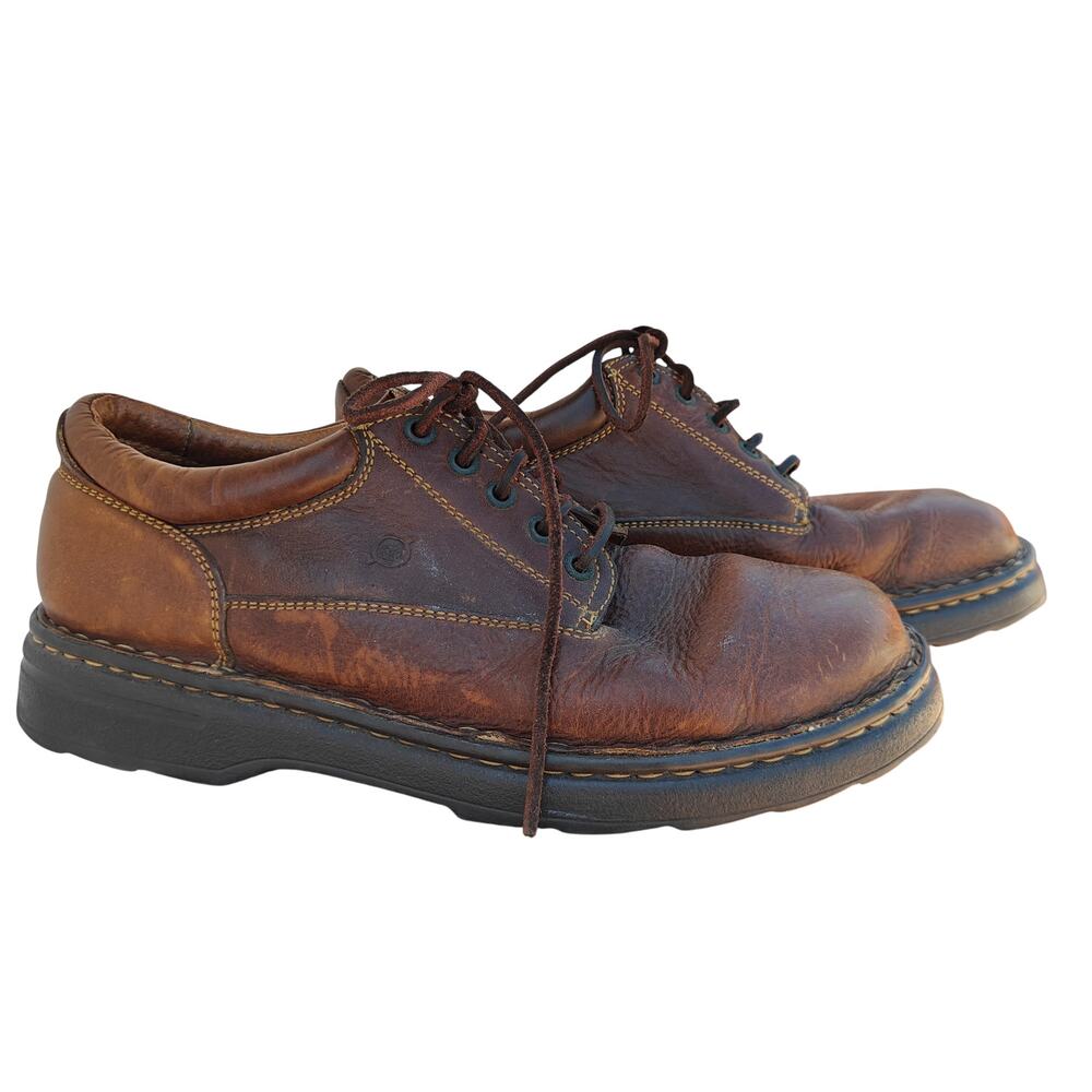 Born Brown Leather Oxford Shoes Comfort Casual Lace Up Men’s 10.5